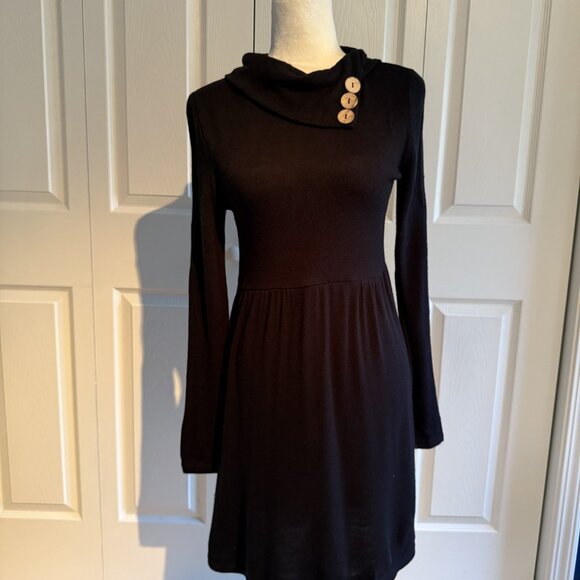 Ya Los Angeles Dresses & Skirts - Ya Los Angeles Women Sweater Dress Black Size Medium Long Sleeve Cowl Neck